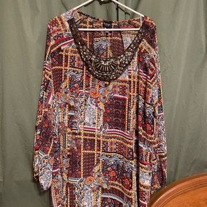 La Vanya blouse with neck front beading